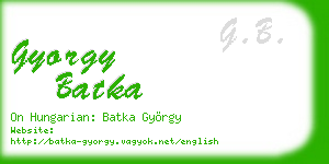 gyorgy batka business card